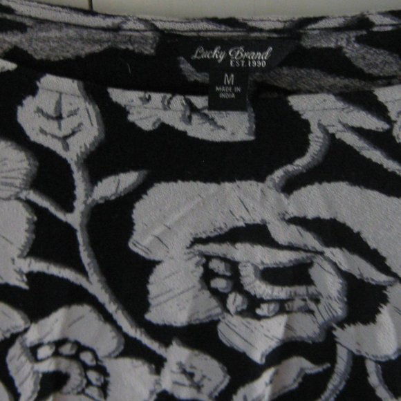 Lucky Brand Black and White Floral Blouse - Picture 2 of 5